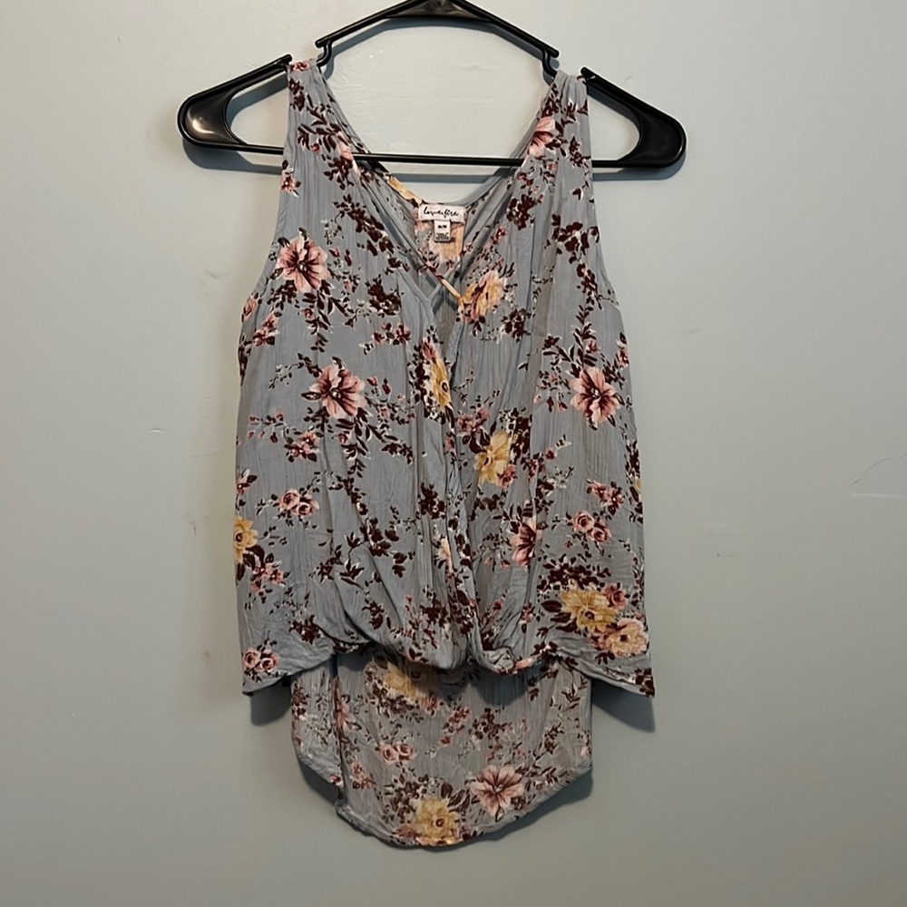 Blue floral tank top